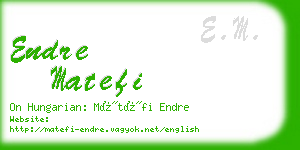 endre matefi business card